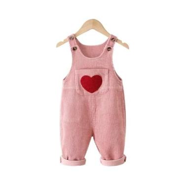 Imagem de Macacão De Corduroy Para Bebês Meninos E Meninas Com Padrão De Coração