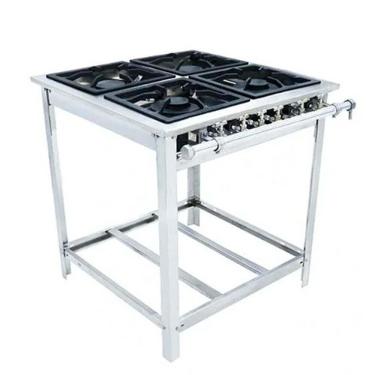 Imagem de Fogão Industrial Venâncio 4 Bocas Baixa Pressão Extra Inox S-painel Ei4 15294