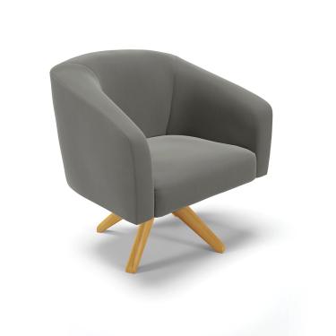 Imagem de Poltrona Decorativa Giratória MA30 Stella Suede Grafite D03 - D'Rossi