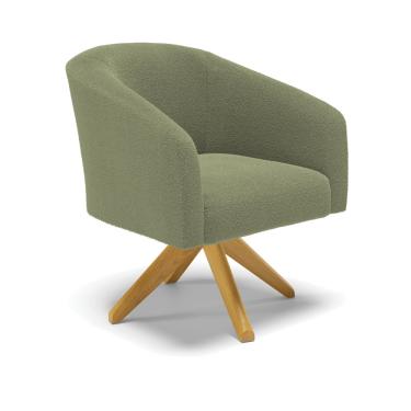 Imagem de Poltrona Decorativa Giratória MA30 Stella Bouclê Pistache - D'Rossi