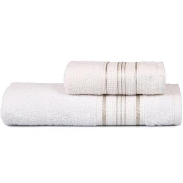 Imagem de Jogo De Toalhas Banho E Rosto Rubi 280g-m² 98% Algodão Atlântica Off White