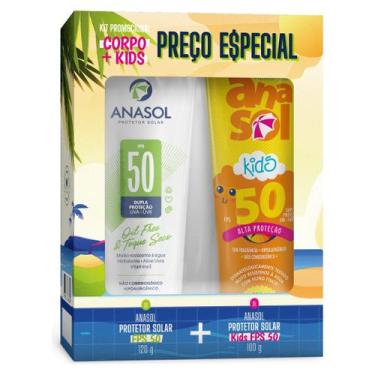 Imagem de Kit 2 Protetor Solar Fps 50 Corporal 120g + Kids 100g - Anasol