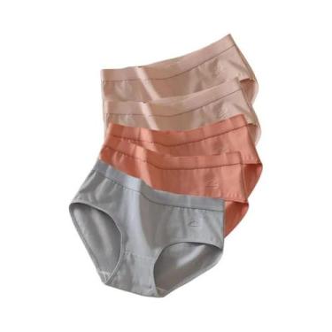 Imagem de Calcinhas De Algodão Femininas De Cintura Baixa 5PCS Lingerie Respiráv