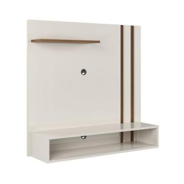 Imagem de Painel Light TV Nicho/Prateleira Off / Freijó Off White - Prado Móveis