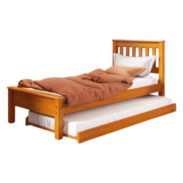 Imagem de Cama De Solteiro Madeira Maciça Com Cama Auxiliar 706x715la Mell Acetinado Marjori Mel Acetinado