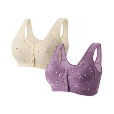 Imagem de Sutiã Esportivo Sem Costura E Sem Fio De Algodão plus Size Com Fecho F