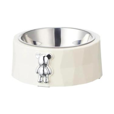 Imagem de Tigela Antiderrapante De Aço Inoxidável Para Cães E Gatos Com Design D