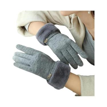 Imagem de Luvas Femininas Quentes Com Tela Sensível Ao Toque, Antiderrapantes, D