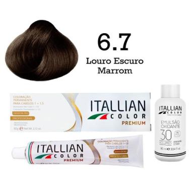 Imagem de Kit Coloração Itallian Color 6.7 Louro Escuro Marrom + Oxi 30