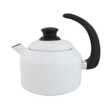 Imagem de Chaleira Esmaltada Colorida Ewel 1,5L Indução, Gás, A Lenha, Branco