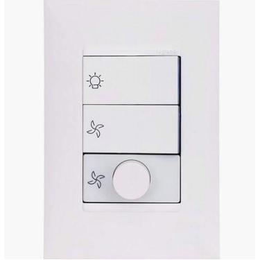 Imagem de Controle Ventilador Bivolt 4X2 611125BC Branco Pial Plus + - GL ELETRO