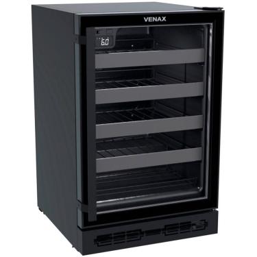 Imagem de Adega de Embutir Venax Cave In 100L 24 Garrafas Preto Fosco Porta de Vidro Led Branco 220V 27717