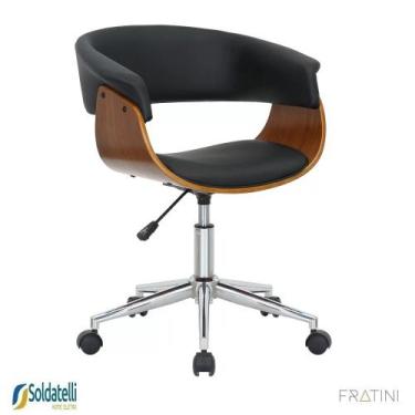 Imagem de Cadeira Office Giratória Turim em PU Caramelo, Preto e Nude Fratini, P