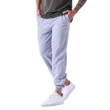 Imagem de Calça Moletom Punho Fit Slim Masculino Adulto - Daze Modas, G, Cinza