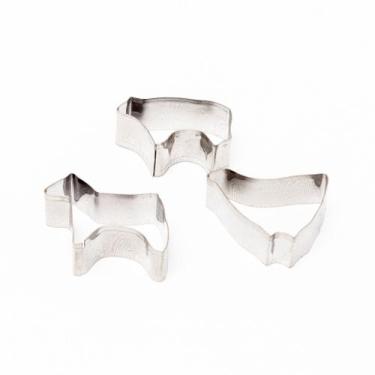 Imagem de Kit 3 Cortadores De Biscoito Animais Inox Pasta Americana Molde - Dass