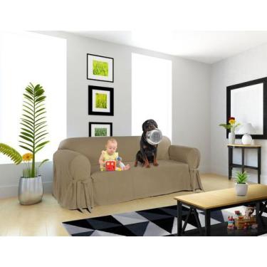 Imagem de Capa para Sofá de 2 lugares até 1,60m em Brim Peletizado Resistente Ma