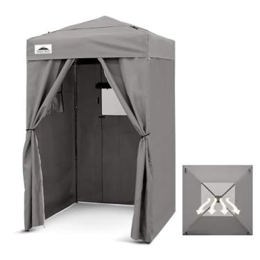 Imagem de EAGLE PEAK Tenda Dobrável Flex Ultra Compacta 4X4 Com Cobertura Ventilada, Proteção Solar, Vestiário De Montagem Rápida, Privacidade Portátil Para Camping, Ensaios Fotográficos E Muito Mais (Cinza)