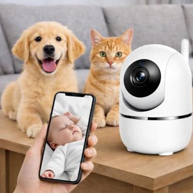 Imagem de Camera Ip Wifi Giratória 1080p Estilo Babá Eletrônica Com Visão Noturna e Alerta De Movimento Microfone Infravermelho Sem Fio com App Câmera Panorâmica Detecção de Movimento - Premium