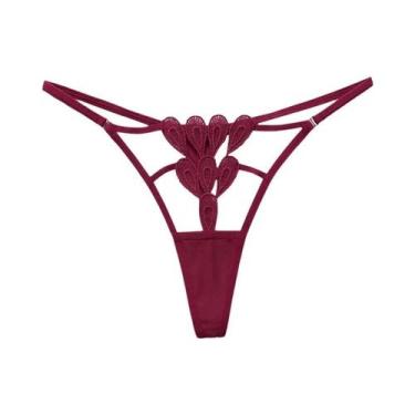 Imagem de Calcinha De Renda Transparente De Cintura Baixa, G String Para Mulhere