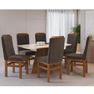 Imagem de Sala de Jantar Mesa 160cm e 6 Cadeiras Joli 147/26 Móveis Zamarchi, Ca