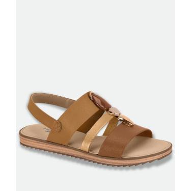 Imagem de Sandália Feminina Rasteira Pedras Sintéticas Modare Caramelo, 38, Cara