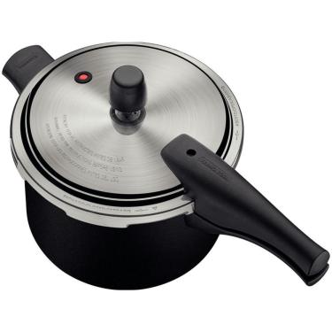 Imagem de Panela de Pressão Vancouver Preta Alumínio 4,5L com Sistema de Segurança e Fechamento Seguro