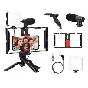 Imagem de Kit Estabilizador para Vídeo OEM Gaiola de Coelho com Tripé de Punho Microfone TRRS 3 5...