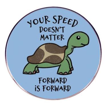 Imagem de Brooch Pin Motivational Turtle Sua velocidade não importa - Yiweisai
