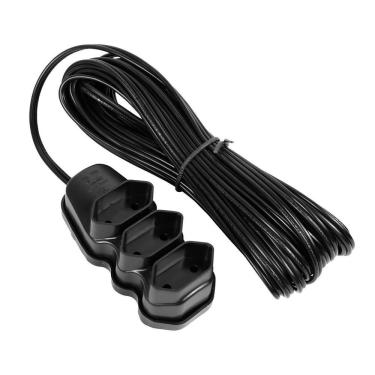 Imagem de Extensão Elétrica 3 Tomadas Pl 10M com Cabo Paralelo 0,75MM² 10A 110V Padrão Brasileiro NBR 14136 Preta Vinik