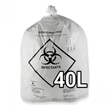 Imagem de Sacos de Lixo Infectante Hospitalar 40 Litros 100 Unidades C para Descarte Seguro de Re...