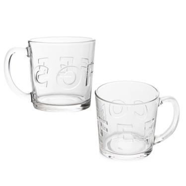 Imagem de Jogo de Canecas Florende para Cappuccino Café e Chá em Vidro 340ML Kit 2 Unidades Transparente em Casa Tem