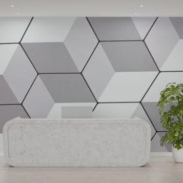 Imagem de Papel de Parede Adesivo Estampa Tela Geométrica Fácil Aplicação Resistente e Impermeáve...