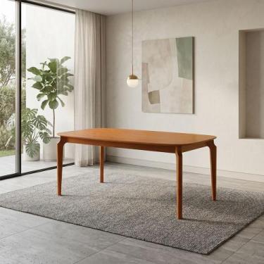 Imagem de Mesa Denver 240cm Laminada com Pes Madeira Macica para Sala de Jantar 