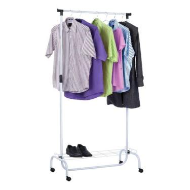 Imagem de Arara de Roupas com Sapateira Urban Loft com Rodinhas - Lolijú Enxovai