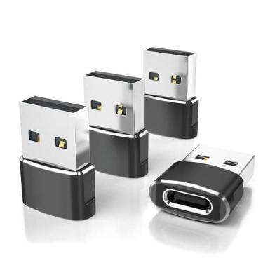 Imagem de Adaptador USB-C fêmea para USB-A macho, pacote com 4 unidades Elebase