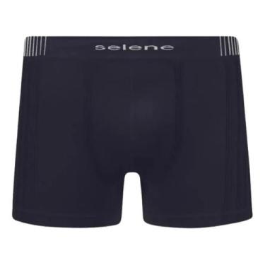 Imagem de Cueca Boxer Selene Poliamida Sem Costura Microfibra Conforto, Preto, G