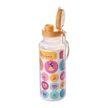 Imagem de Garrafa De Água 600ml Com Alça E Cartela Adesivos Infantil - - PLASUTI