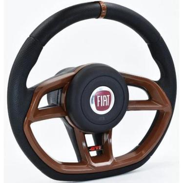 Imagem de Volante Esportivo Gti Marrom Uno Fire 2002 A 2013 Completo - Fiat