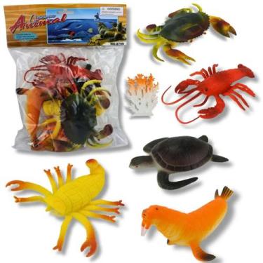 Imagem de Animais Marinhos Pequeno Brinquedo Banho Tubarões Golfinho - Europio