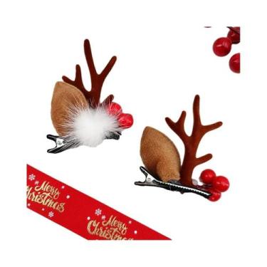 Imagem de Presilhas De Cabelo De Rena De Natal Para Mulheres E Meninas, Grampos 