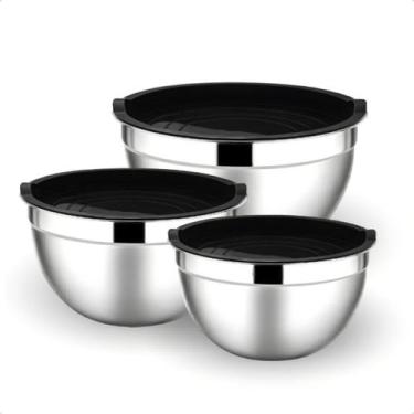Imagem de Conjunto de Bowls Bumper Tigela Redonda Inox com Tampa 3 Peças Multius
