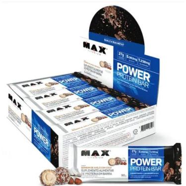 Imagem de Caixa 12 Barras Power Protein Max Titanium 41g 13G Proteína, Bombom Av