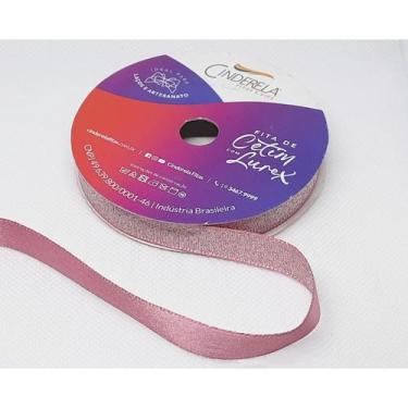 Imagem de Rolo Fita De Cetim Lurex Brilho Glitter 10 Metros N2 10mm Laços Decora