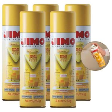 Imagem de 5 Jimo Ácaros E Pulgas 300ml Elimina Infestações Do Ambiente
