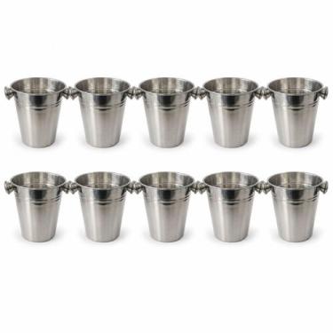 Imagem de Balde Inox Para Gelo Kit 2 4 8 Unidades Para Bebidas Drinks Adegas Fes