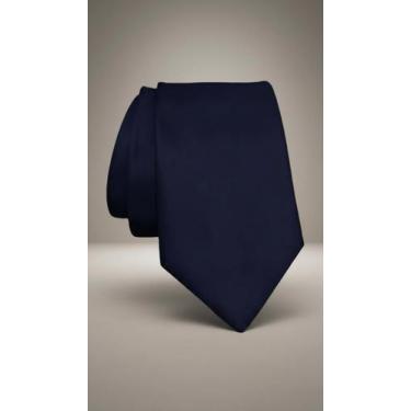 Imagem de Gravata Slim Azul Marinho Poliéster - Congratulations Store