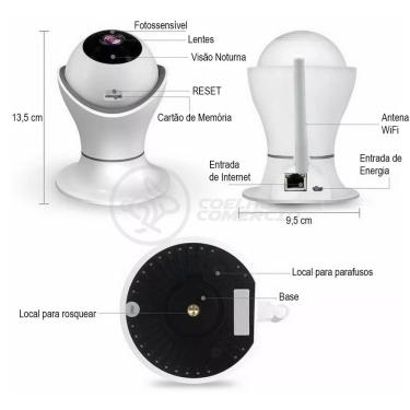 Imagem de Câmera Ip C360 De Segurança Wifi Robô Hd 1080P - 8165Hp