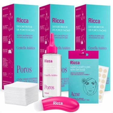 Imagem de Kit Ricca 3 Desobstrutores de Poros Faciais Centella Asiática + Mimo A