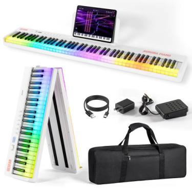 Imagem de Teclado de Piano BESFAN 88 teclas dobrável e iluminado