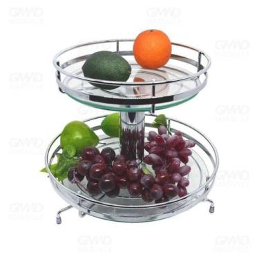 Imagem de Fruteira Elisa 2413 -30xA30cm-Cromado-Com Vidro Schimitt